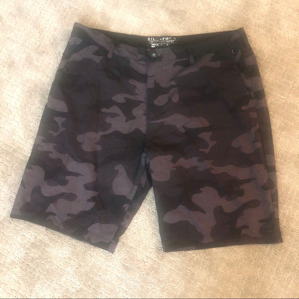 Black camouflage swim trunks